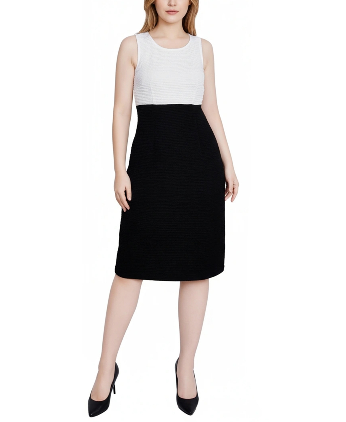 Ny Collection Women's Lace-Detail 2 Piece Textured Knit Dress Set