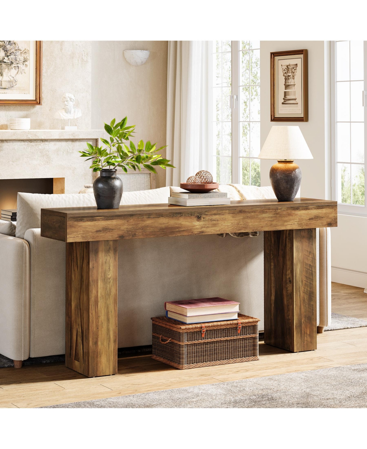 Tribesigns 63-Inch Narrow Console Table, Modern Sofa Table for Hallway