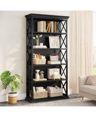 6-Tier Bookcase Set of 2, 71 Inches Industrial Bookshelves and Bookcases with 5 Shelf Display Storage Shelves