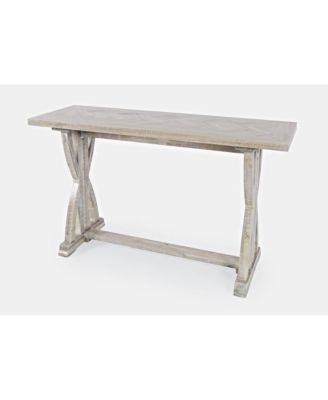 Fairview Transitional Herringbone Distressed Acacia Sofa Table