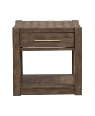 Broadmore Living Room Drawer End Table - Cobblestone Brown