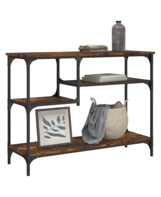 Console Table Smoked Oak Engineered wood, metal 39.4 x 13.8 in