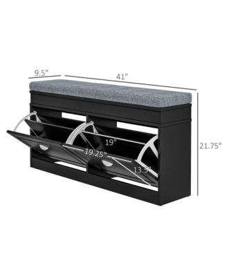Shoe Organizer Bench with Seat and Lower Shelf