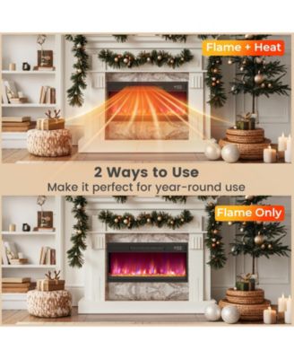 26 Inch 1500W Electric Fireplace Insert with Remote Control