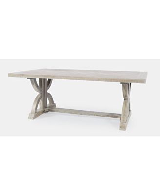 Fairview Transitional Herringbone Distressed Acacia Coffee Table