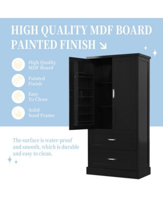 Adjustable Shelf Storage Cabinet with Door Shelves