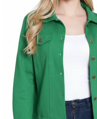 Petite Long Sleeve Ponte Cropped Jacket