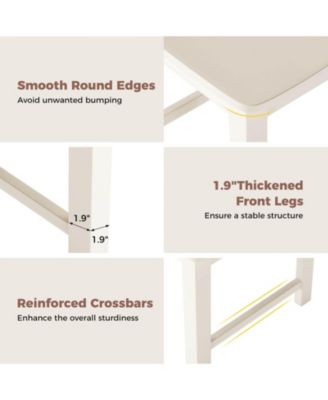 Dining Chair with Rubber Wood Frame & Leaf-shape High Back for Kitchen