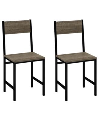 Set of 4 Dining Chairs w/Metal Legs Slanted Back Wide Seat for Living Room