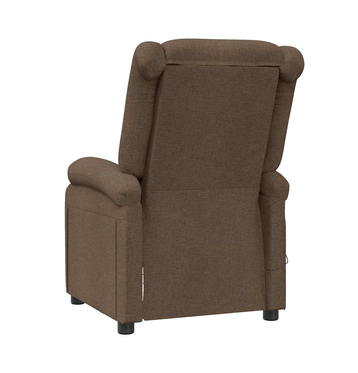 vidaXL Massage Chair Brown Fabric, wood, and metal Single Massage Chair