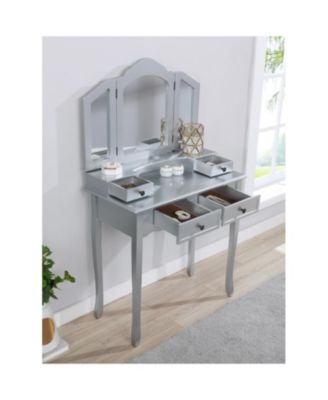 Sanlo Wooden Vanity Make Up Table and Stool Set