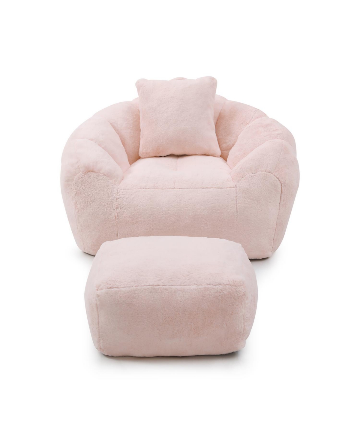 Streamdale Furniture Giant Faux Fur Bean Bag Chair with Footstool