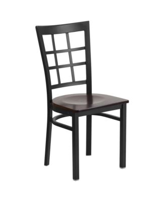 2 Pack Window Back Metal Restaurant Chair