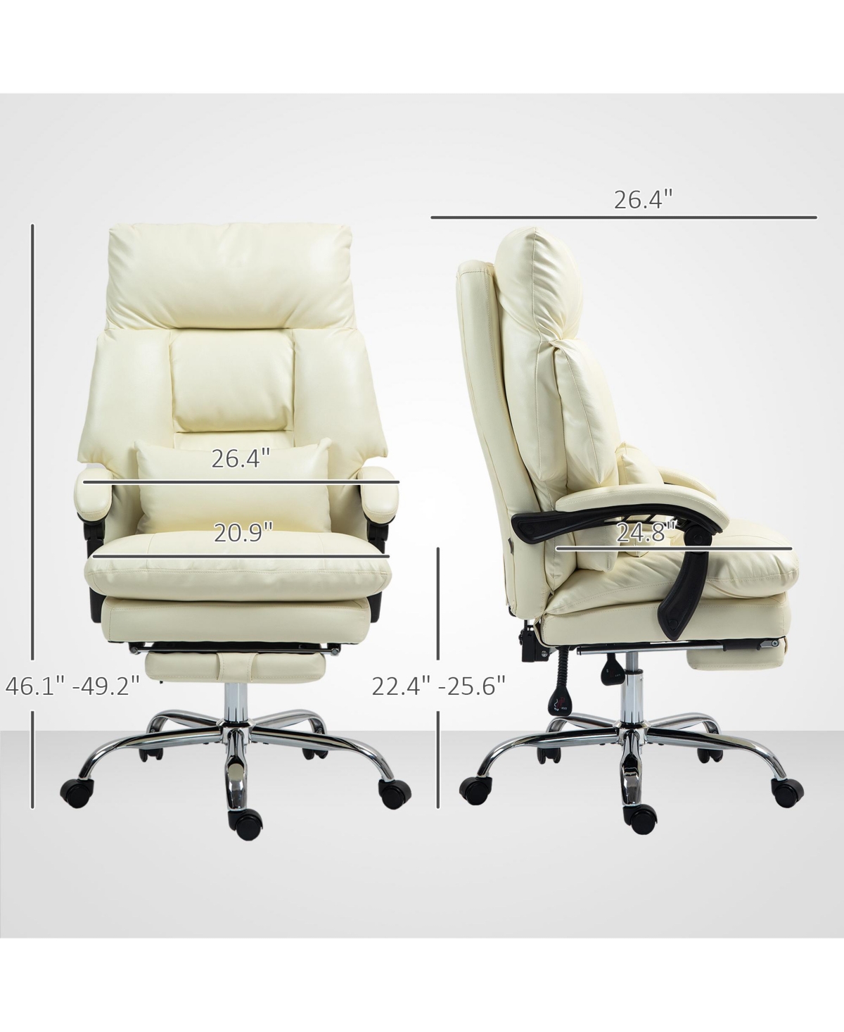 Homcom Overstuffed Office Chair, Reclining Computer Chair,