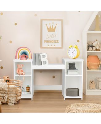 Vanity Table Set Makeup Dressing Kids Girls Study Table Tri Folding Mirror