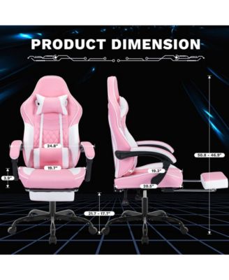 Leather Backrest Recline 90 ° - 135 °  Gaming Chair
