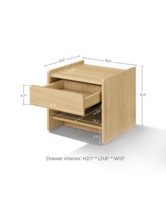 Hazel Oak Manufactured Wood 1-Drawer 1-Shelf 15.5" H End Table and Nightstand