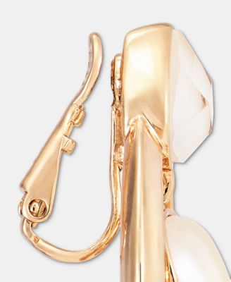 Stone & Mother-of-Pearl Clip-On Drop Earrings