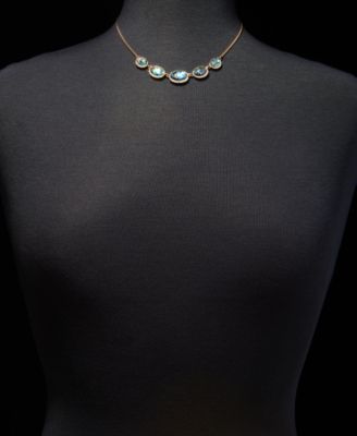 Mixed Stone Collar Necklace & Drop Earrings Set 