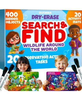 Busy Book Handwriting Practice for Kids - Search & Find - Activity Cards for Kids 3-8 – Reusable Mats with Dry-Erase Marker