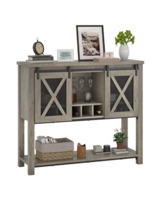 Buffet Cabinet 46.5" Large Buffet Sideboard Cabinet with Sliding Barn Doors