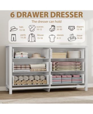 6 Dresser for Bedroom, 47.2" Wide Dresser