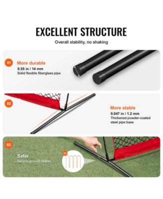 Barricade Backstop Net, 7x7 ft Sports Barrier Netting with Carry Bag, Practice Screen for Baseball, Softball, Soccer and Hockey