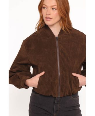Women's Goldie Faux Suede Bomber Jacket