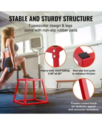 SUGFIT 18" Steel Plyo Jump Box Agility Training Platform Red