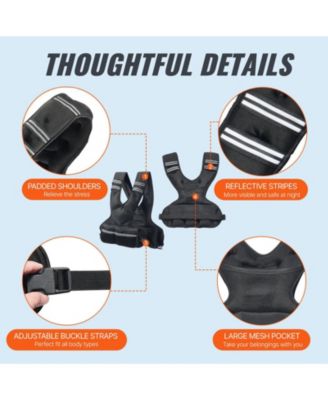 SUGFIT Adjustable Weighted Vest 11–20 LB with Iron Sand Weights and Reflective Strips