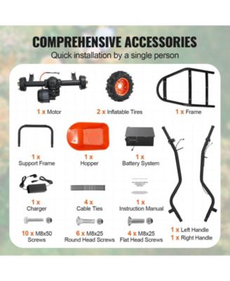 SUGFIT Heavy-Duty Electric Wheelbarrow with 7 Cu.Ft Capacity & Dual Wheels