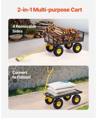 SUGFIT 500 lbs Capacity Garden Cart with All-Terrain Tires & Steel Frame
