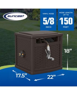 150 Foot Slide Trak Outdoor Garden Water Hose Hideaway for Patio, Java