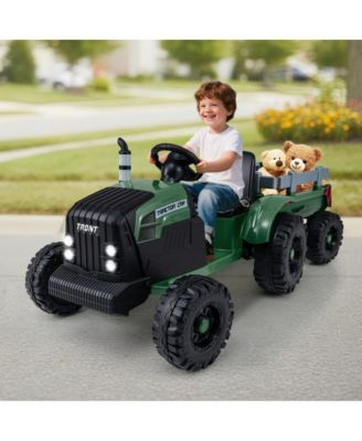 24V Kids Ride On Tractor with Detachable Trailer