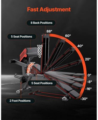 Weight Bench, 800 lb Adjustable Bench Press with Leg Extension and Preacher Pad for Home Gym Strength Training