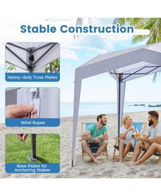 10' x 10' Outdoor Pop-Up Canopy Tent with Higher Top, Roller Bag & Adjustable Height