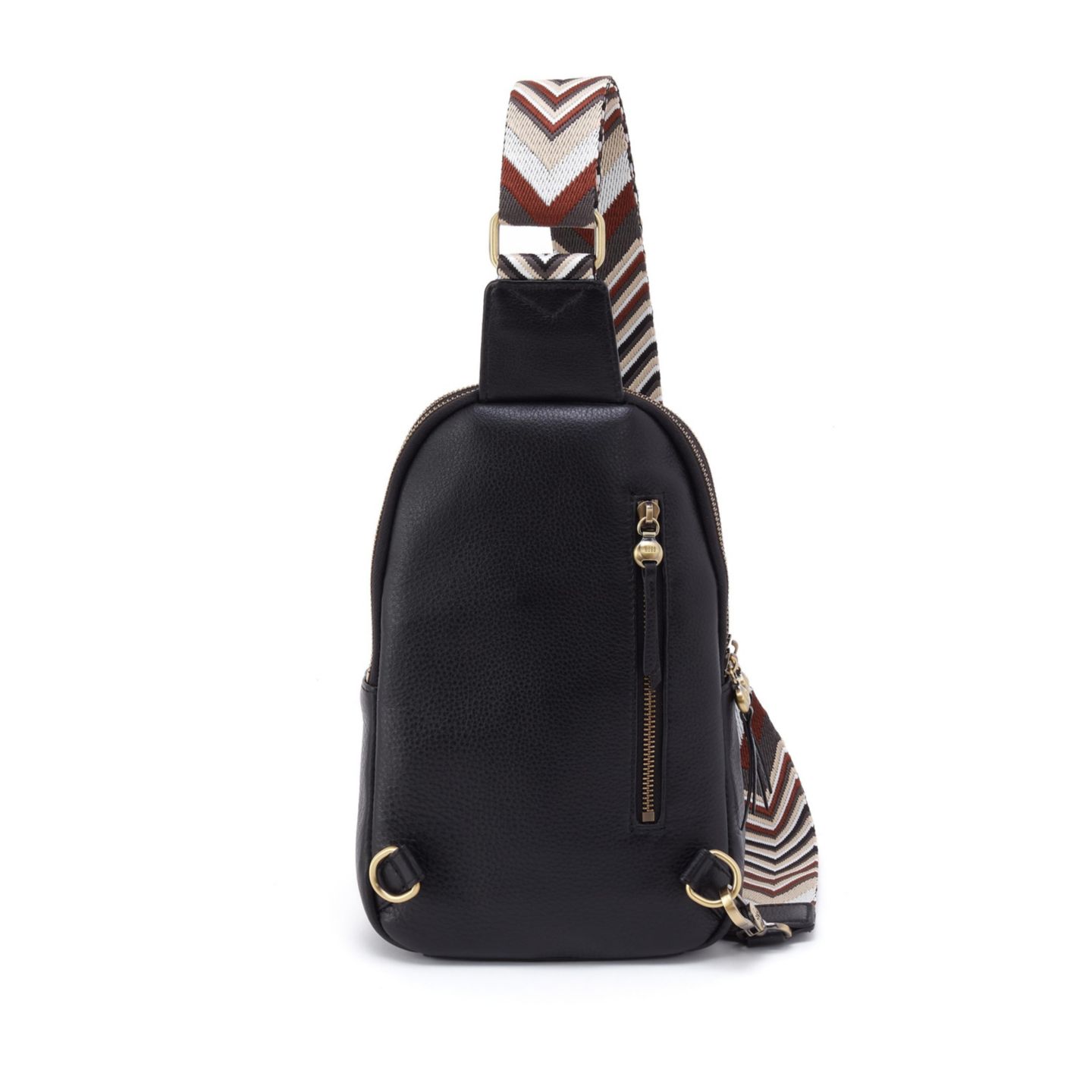 Женская сумка HOBO Cass Chevron Strap Leather Sling, цвет: Чёрный — фото 2