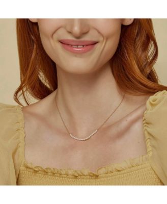 18K Gold Plated Sterling Silver Perfect Pearl Pair Necklace Set Holiday Gift Idea