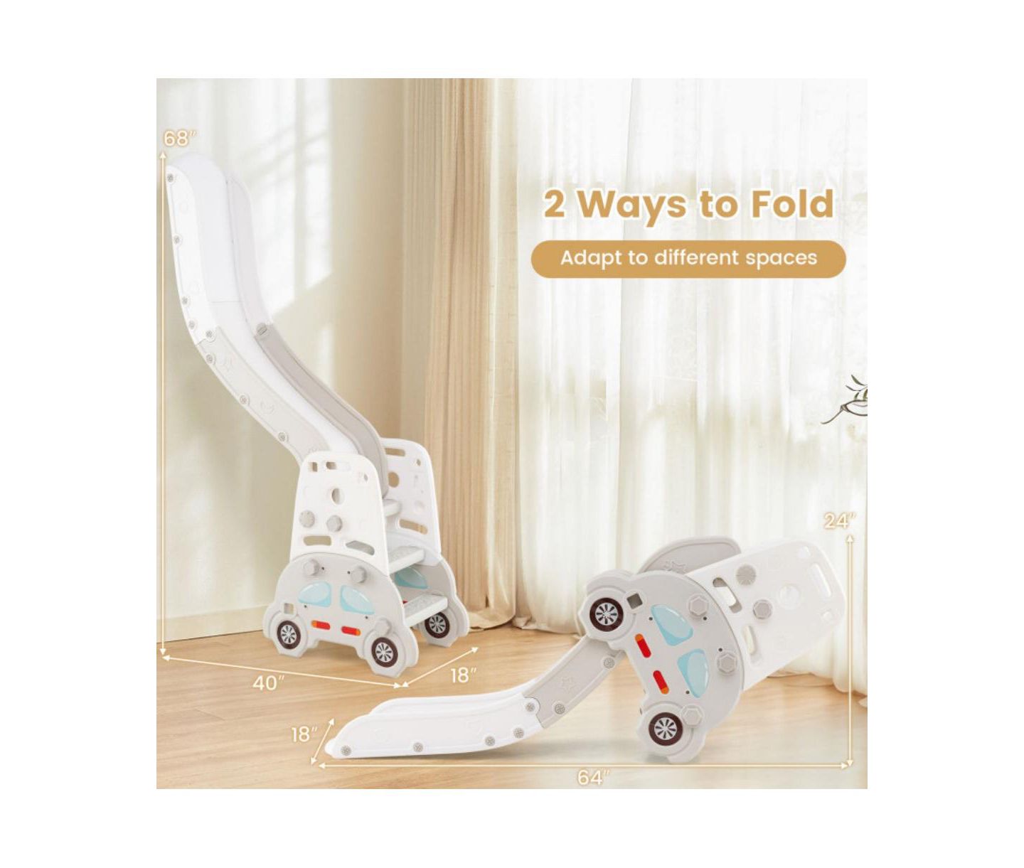 Детские игрушки HONGGE 5 in 1 Convertible Toddler Slide and Art Easel Set, цвет: Серый — фото 8