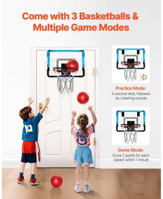Kids Basketball Hoop with Electronic Scoreboard and Lights