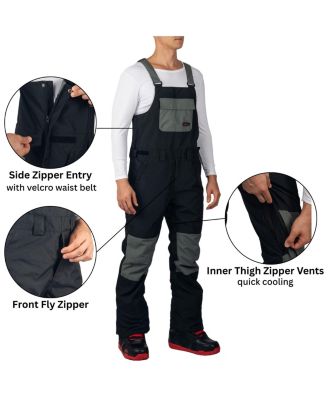 Men's Snow Bib 10K Waterproof Ski Overalls Insulated Snowboard Pants