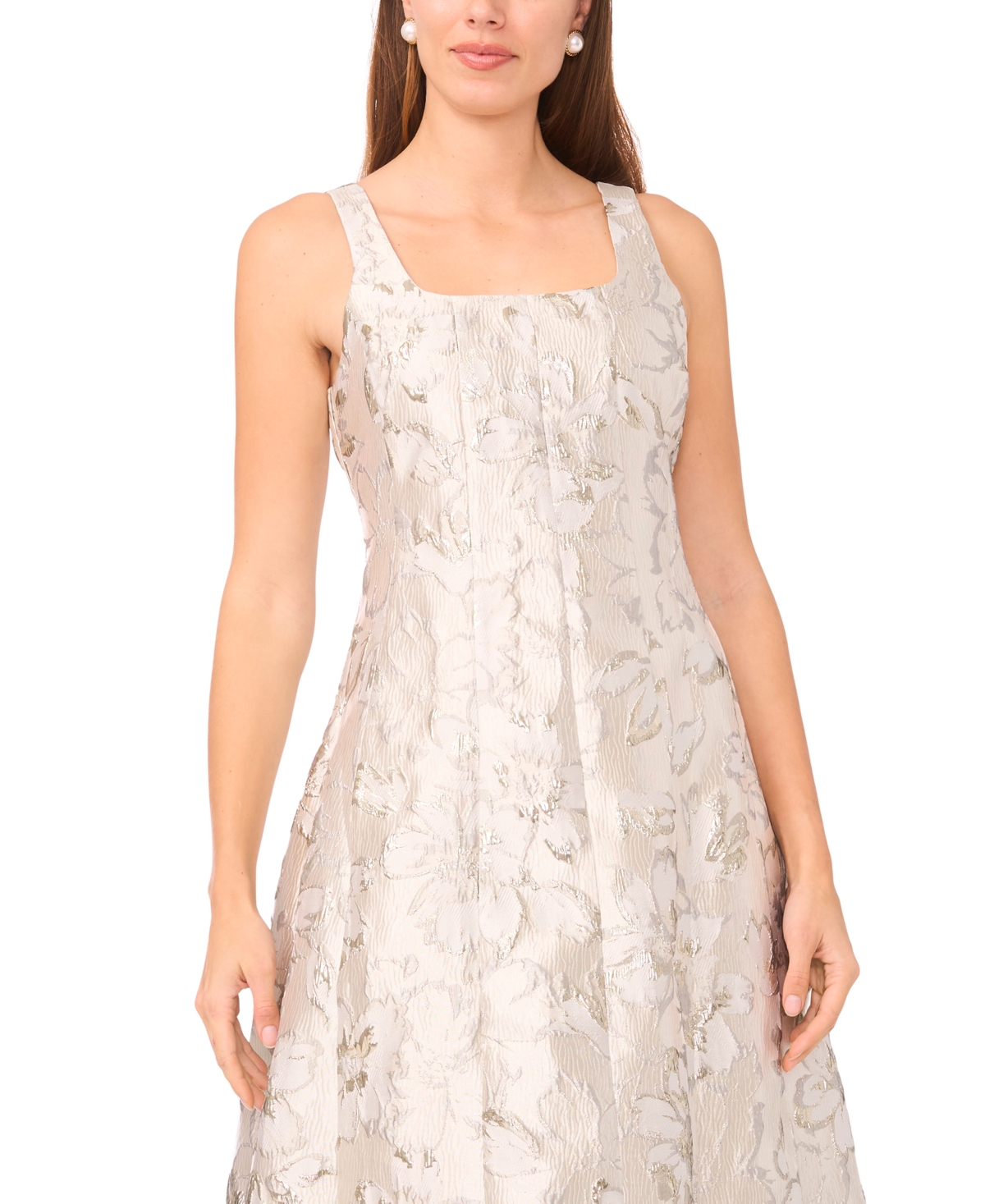 Msk Women's Sleeveless Square Neck Dress