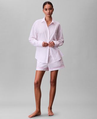 Women's Poplin Button-Down Pajama Shirt