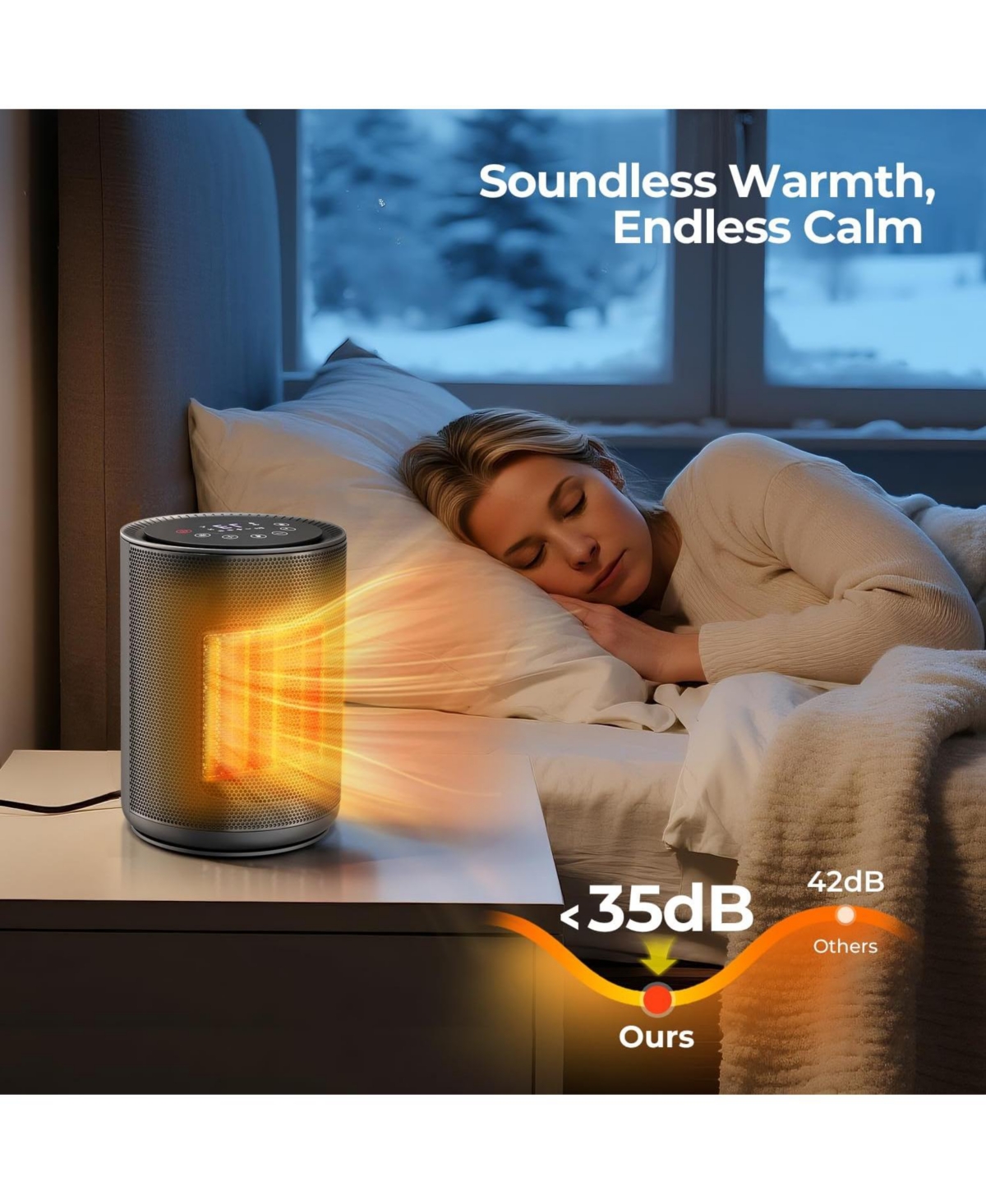 Cowsar Small Space Heaters for Indoor Use, Mini Portable Electric Heaters with Thermostat & Remote, Safe and Quiet Ceramic Heater,Timer,Desk Heater