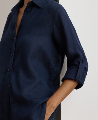 Petite 100% Linen Relaxed-Fit Shirt