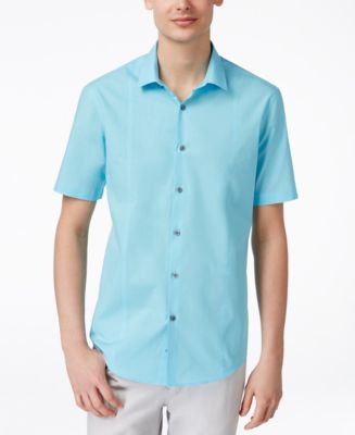 Alfani Men's Texture Short-Sleeve Shirt, Only at Macy's - Casual Button ...