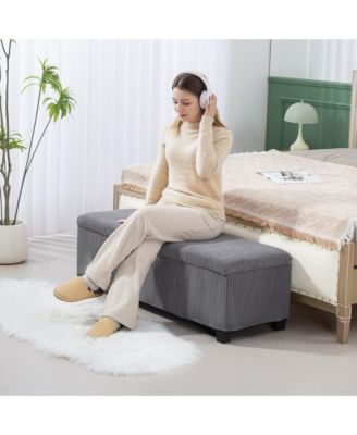 47 Inches Storage Ottoman Bench, Foot Rest with Removable Lid