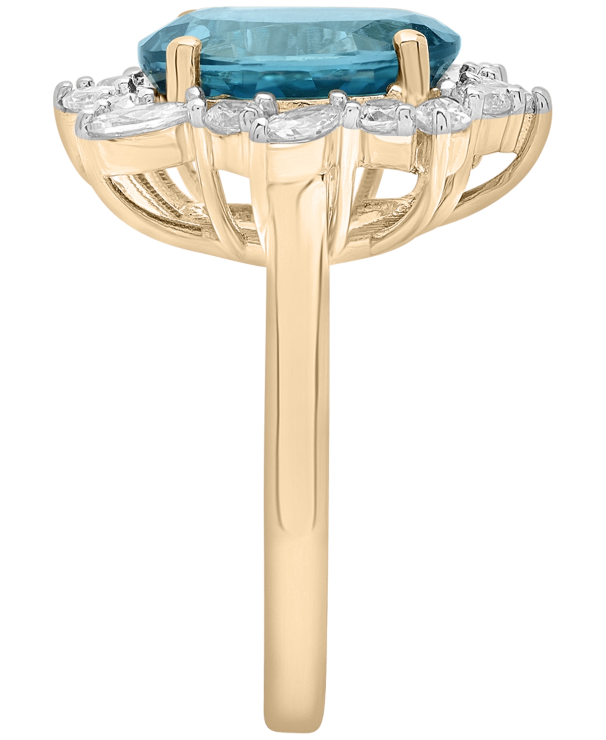 Macy's London Blue Topaz (5-7/8 ct. t.w.) and White Sapphire (1-1/3 ct. t.w.) Ring in 14k Yellow Gold
