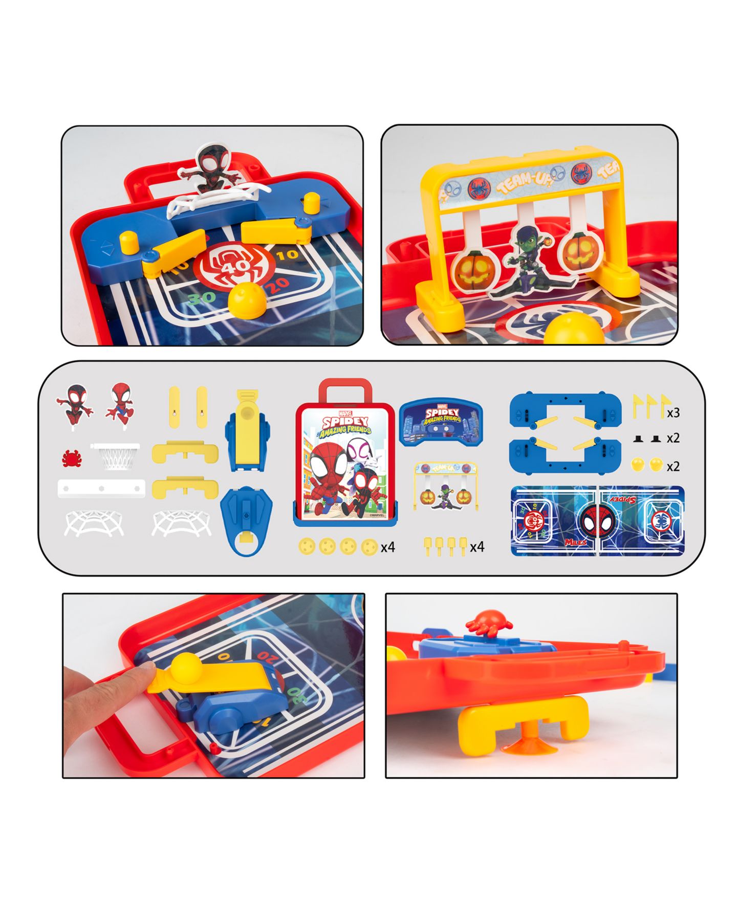 Детская игрушка World Tech Toys Spidey and His Amazing Friends 4-in-1 Tabletop Game, Ages 4+ — фото 3