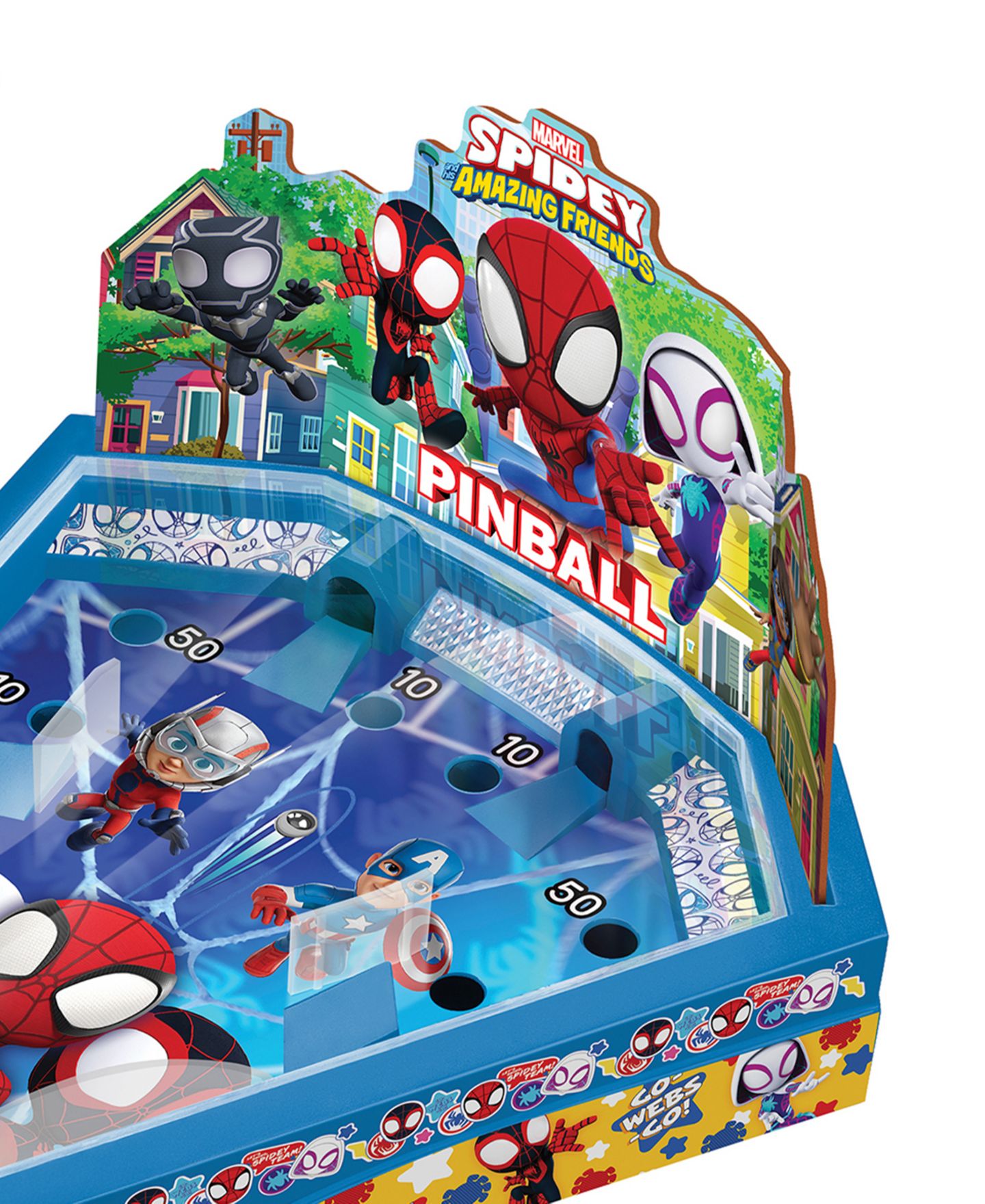 Детская игрушка World Tech Toys Spidey and His Amazing Friends Mini Tabletop Pinball Game, Ages 4+ — фото 6